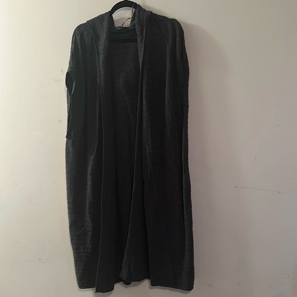 Addition Elle Sleeveless Grey Hooded Cardigan (2X)